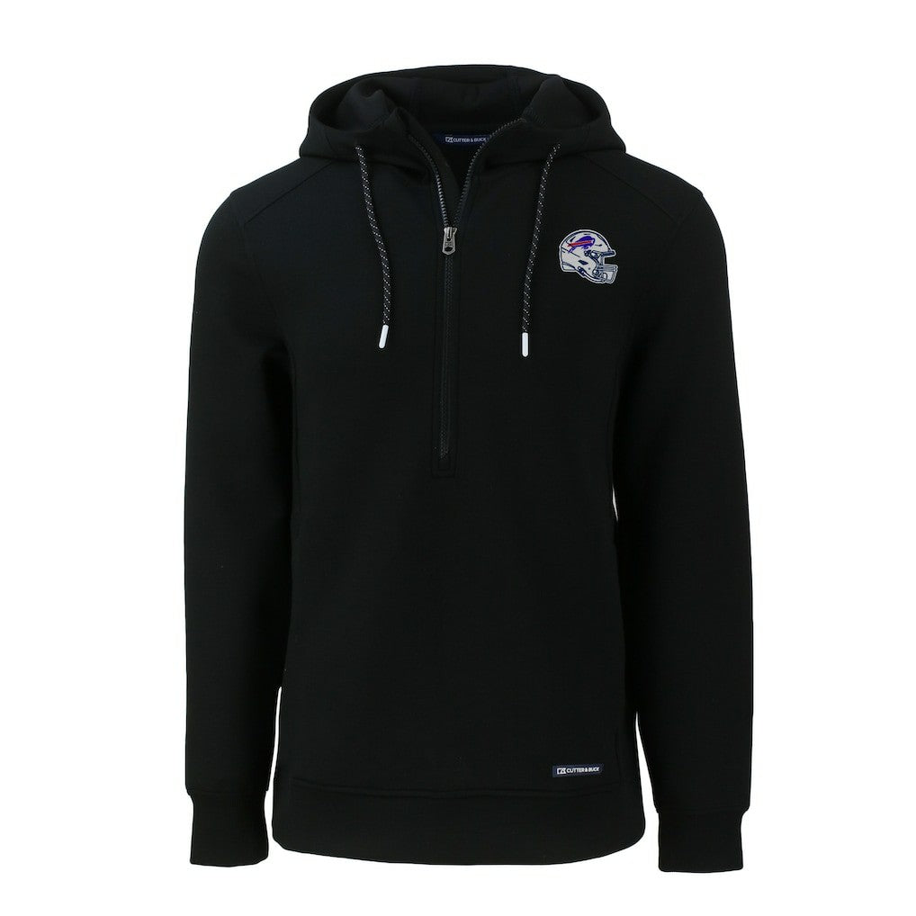 Buffalo Bills Cutter & Buck Helmet Roam Eco Half-Zip Recycled Pullover Hoodie - Black online