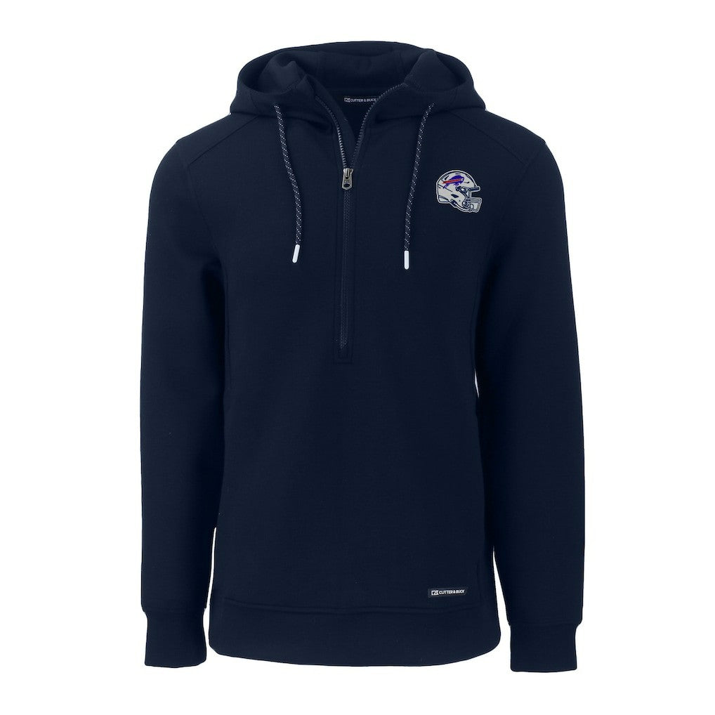 Buffalo Bills Cutter & Buck Helmet Roam Eco Half-Zip Recycled Pullover Hoodie - Navy cheap