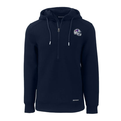 Buffalo Bills Cutter & Buck Helmet Roam Eco Half-Zip Recycled Pullover Hoodie - Navy cheap