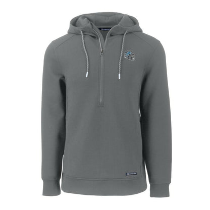 Detroit Lions Cutter & Buck Helmet Roam Eco Half-Zip Recycled Pullover Hoodie - Gray for sale