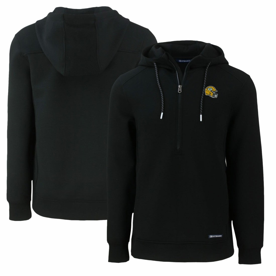 Green Bay Packers Cutter & Buck Helmet Roam Eco Half-Zip Recycled Pullover Hoodie - Black discount