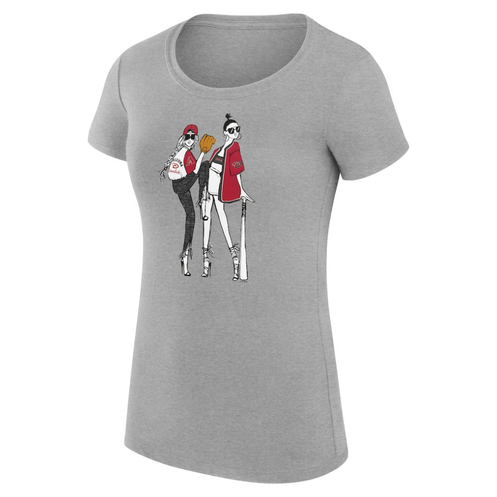 Arizona Diamondbacks G-III 4Her by Carl Banks Women's Super-Slim Fit Lightweight Baseball Girls T-Shirt - Heather Gray