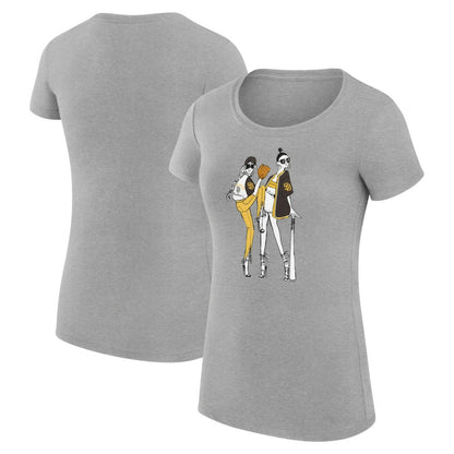 San Diego Padres G-III 4Her by Carl Banks Women's Super-Slim Fit Lightweight Baseball Girls T-Shirt - Heather Gray