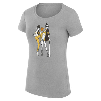 San Diego Padres G-III 4Her by Carl Banks Women's Super-Slim Fit Lightweight Baseball Girls T-Shirt - Heather Gray