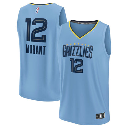 Ja Morant Memphis Grizzlies Youth Fast Break Replica Player Jersey - Statement Edition - Light Blue | Fanatics shop