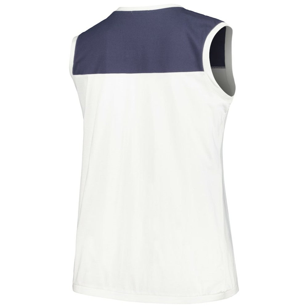 Tampa Bay Rays Women's Plus Size Waist Length Muscle Tank Top - White/Navy | 47 brand