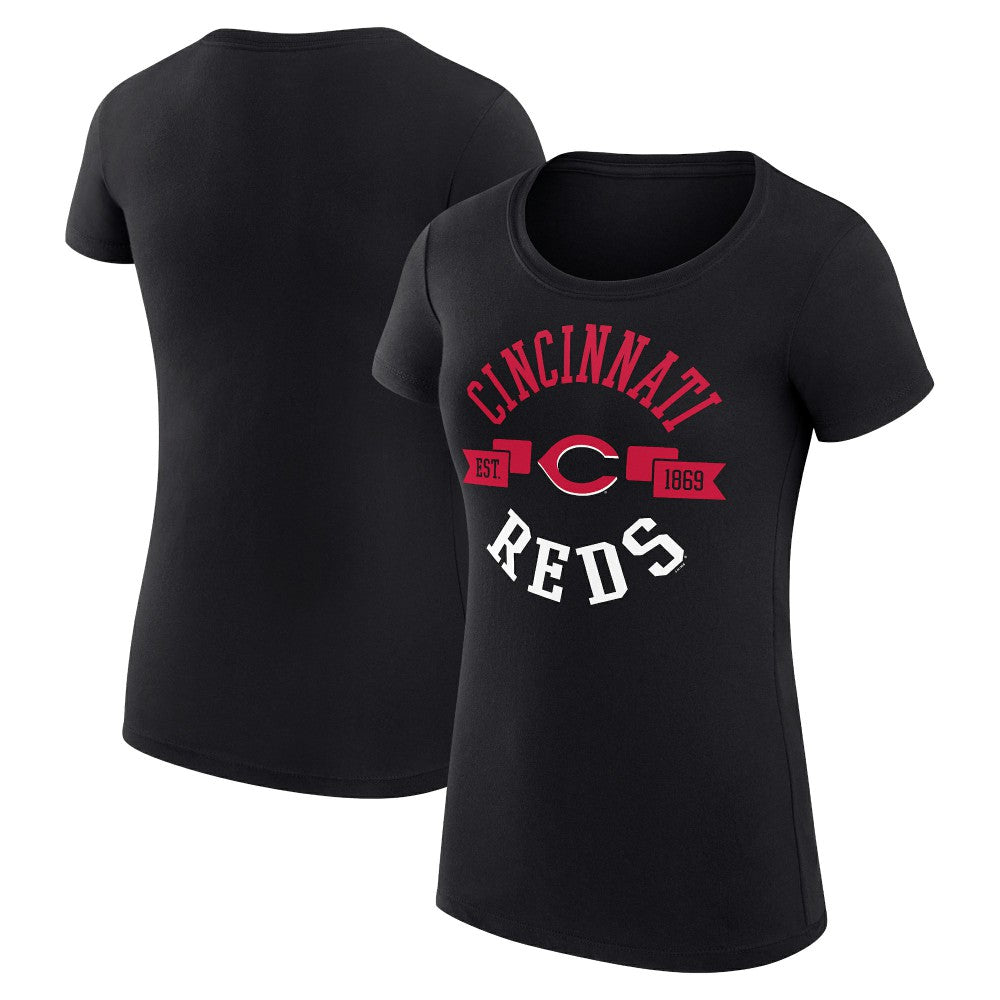 Cincinnati Reds G-III 4Her by Carl Banks Women's Super-Slim Fit Lightweight City Graphic T-Shirt - Black