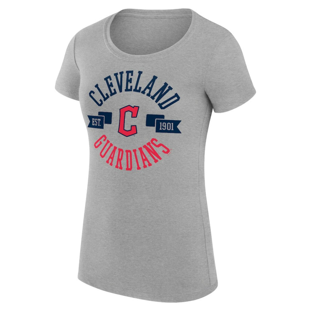 Cleveland Guardians G-III 4Her by Carl Banks Women's Super-Slim Fit Lightweight City Graphic T-Shirt - Heather Gray