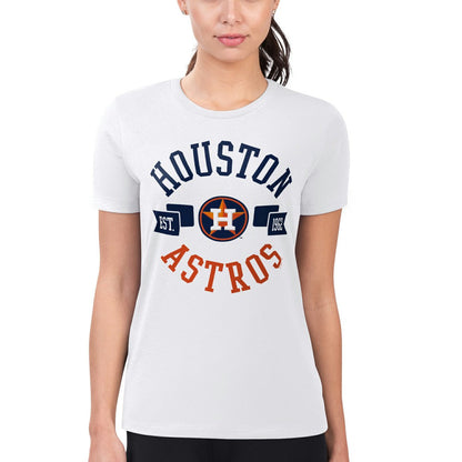 Houston Astros G-III 4Her by Carl Banks Women's Super-Slim Fit Lightweight City Graphic T-Shirt - White