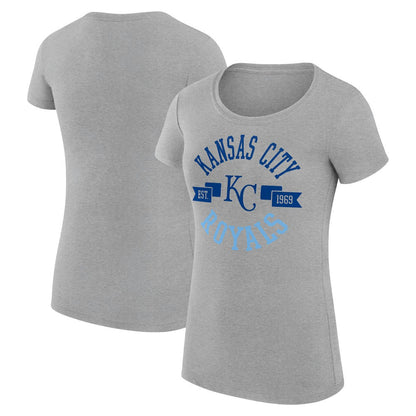 Kansas City Royals G-III 4Her by Carl Banks Women's Super-Slim Fit Lightweight City Graphic T-Shirt - Heather Gray