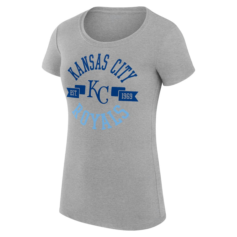 Kansas City Royals G-III 4Her by Carl Banks Women's Super-Slim Fit Lightweight City Graphic T-Shirt - Heather Gray