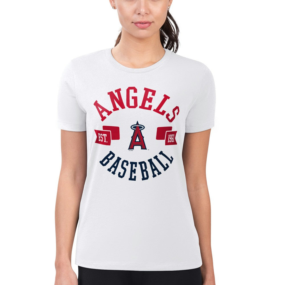 Los Angeles Angels G-III 4Her by Carl Banks Women's Super-Slim Fit Lightweight City Graphic T-Shirt - White