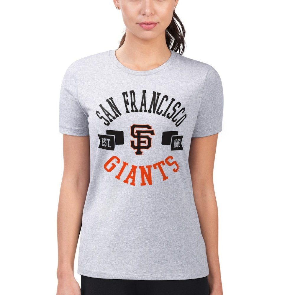 San Francisco Giants G-III 4Her by Carl Banks Women's Super-Slim Fit Lightweight City Graphic T-Shirt - Heather Gray
