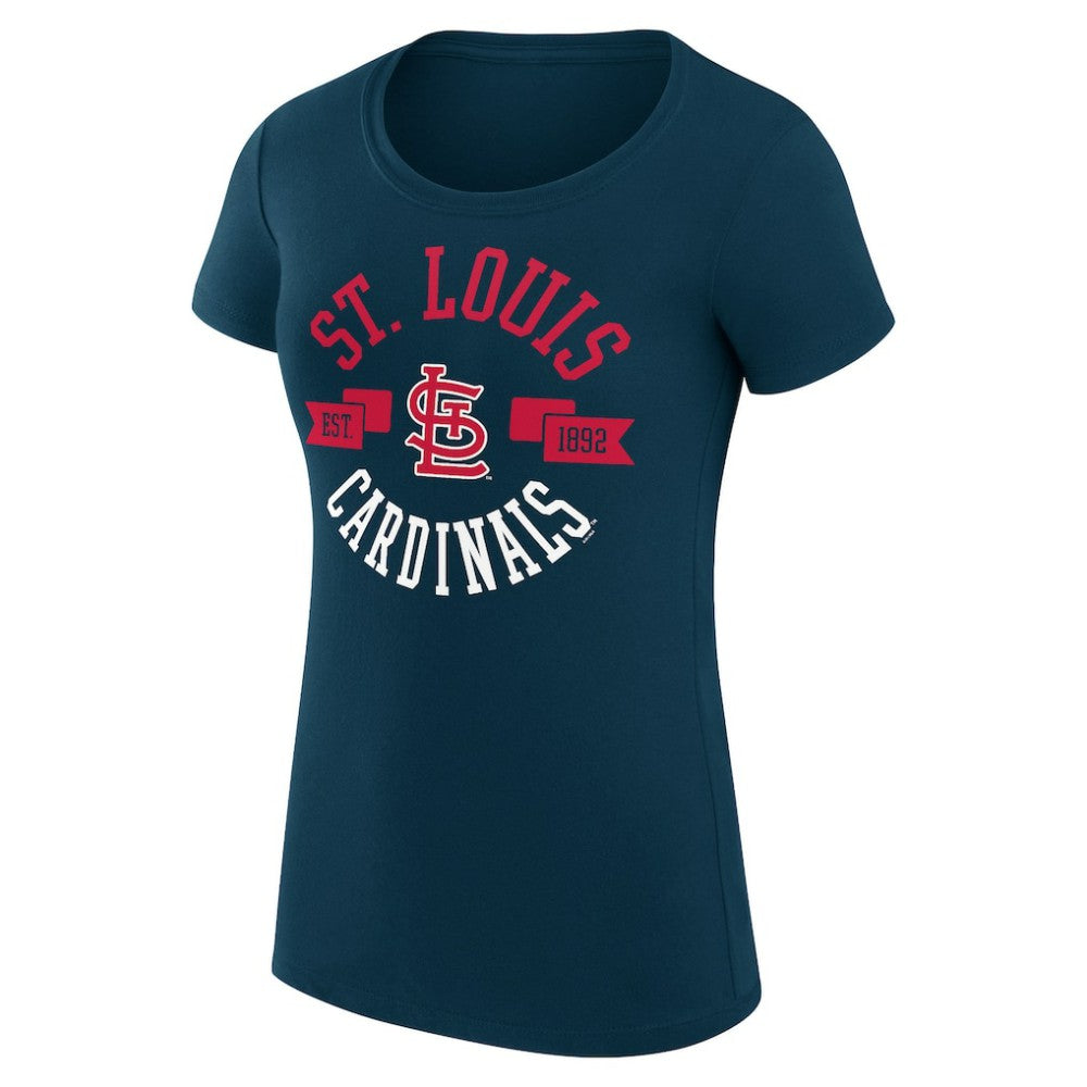 St. Louis Cardinals G-III 4Her by Carl Banks Women's Super-Slim Fit Lightweight City Graphic T-Shirt - Navy