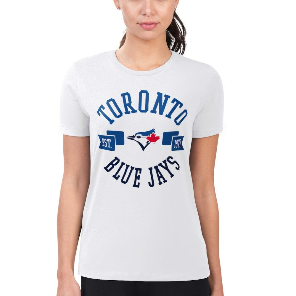 Toronto Blue Jays G-III 4Her by Carl Banks Women's Super-Slim Fit Lightweight City Graphic T-Shirt - White