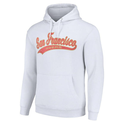 San Francisco 49ers Starter Unisex Tailsweep Pullover Hoodie - White on sale