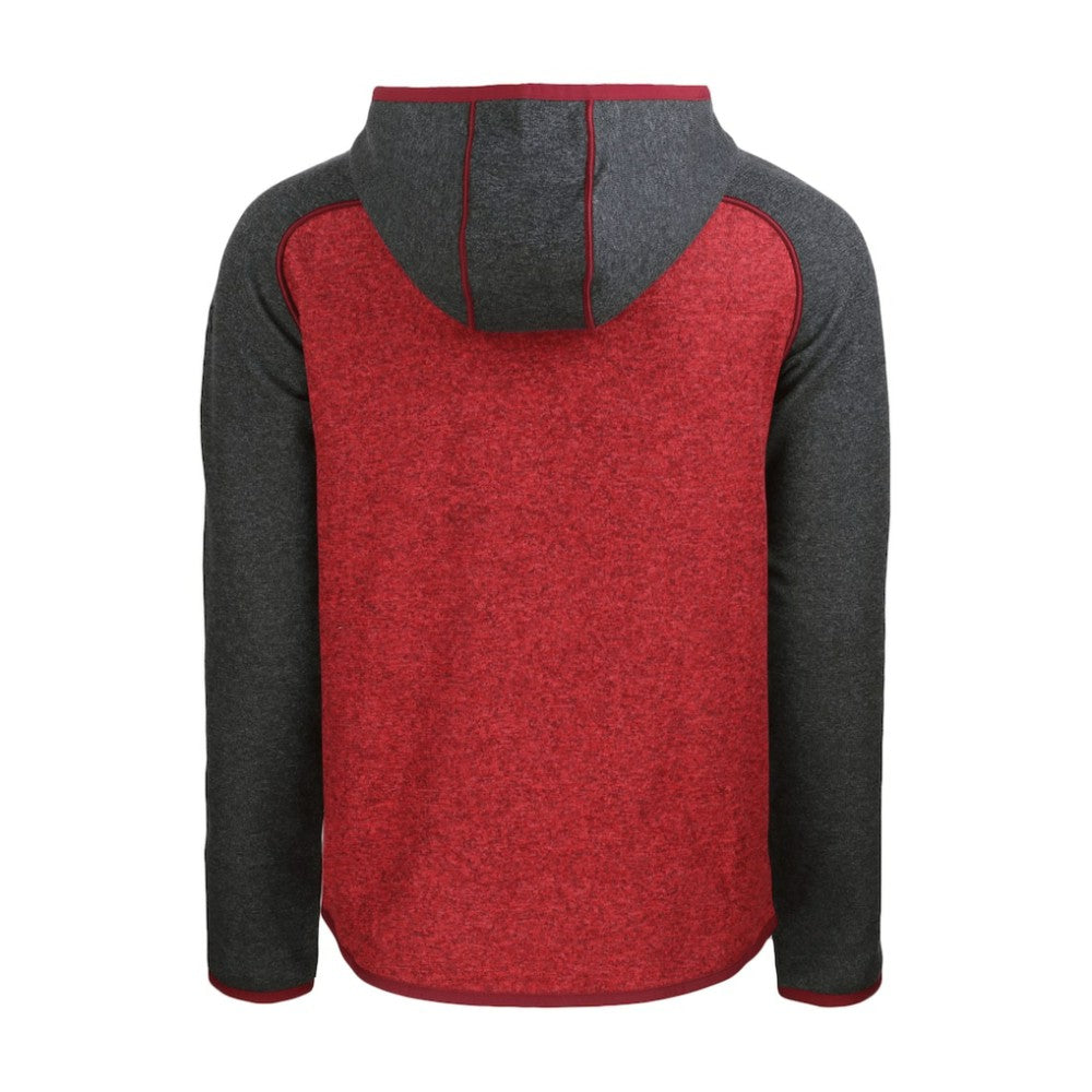 New York Yankees Cutter & Buck Stars & Stripes Mainsail Sweater-Knit Full-Zip Hoodie - Heather Red/Heather Charcoal