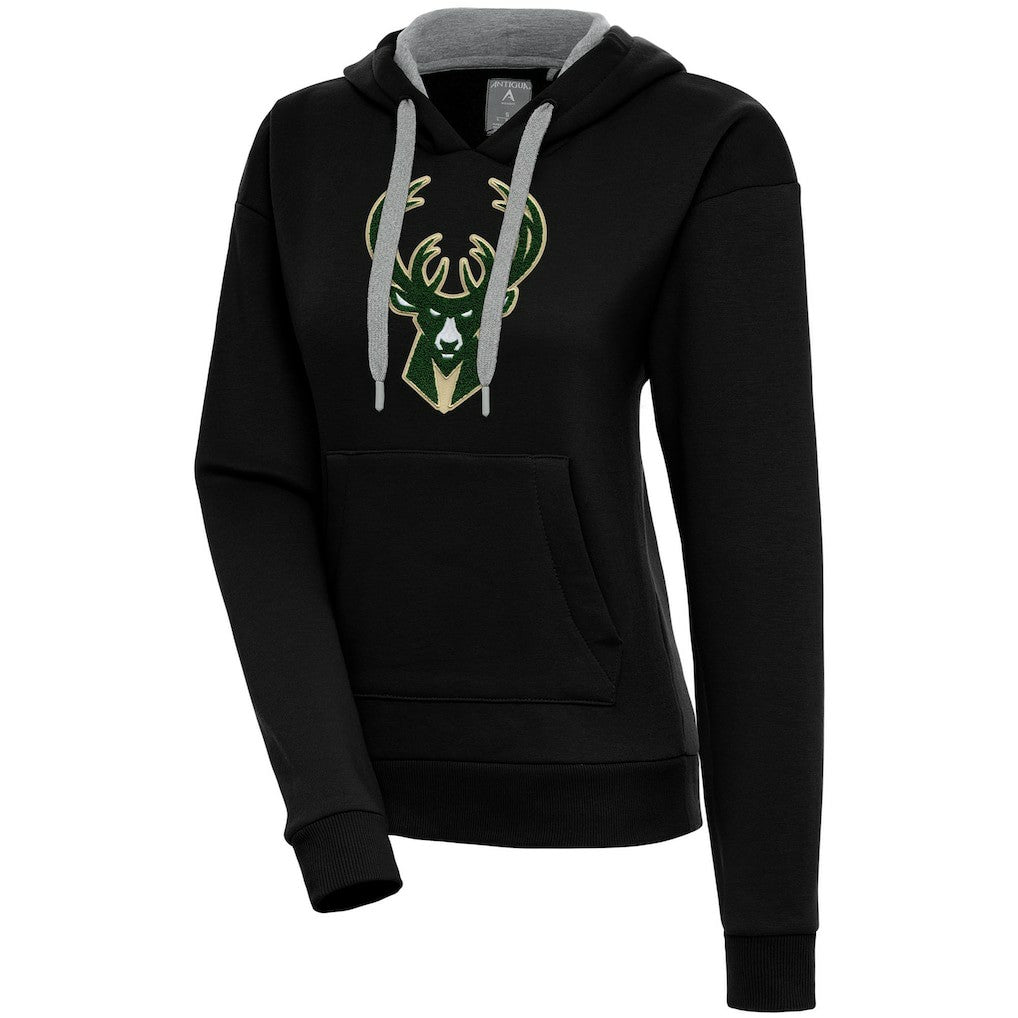 Milwaukee Bucks Antigua Women's Victory Pullover Hoodie - Black for sale