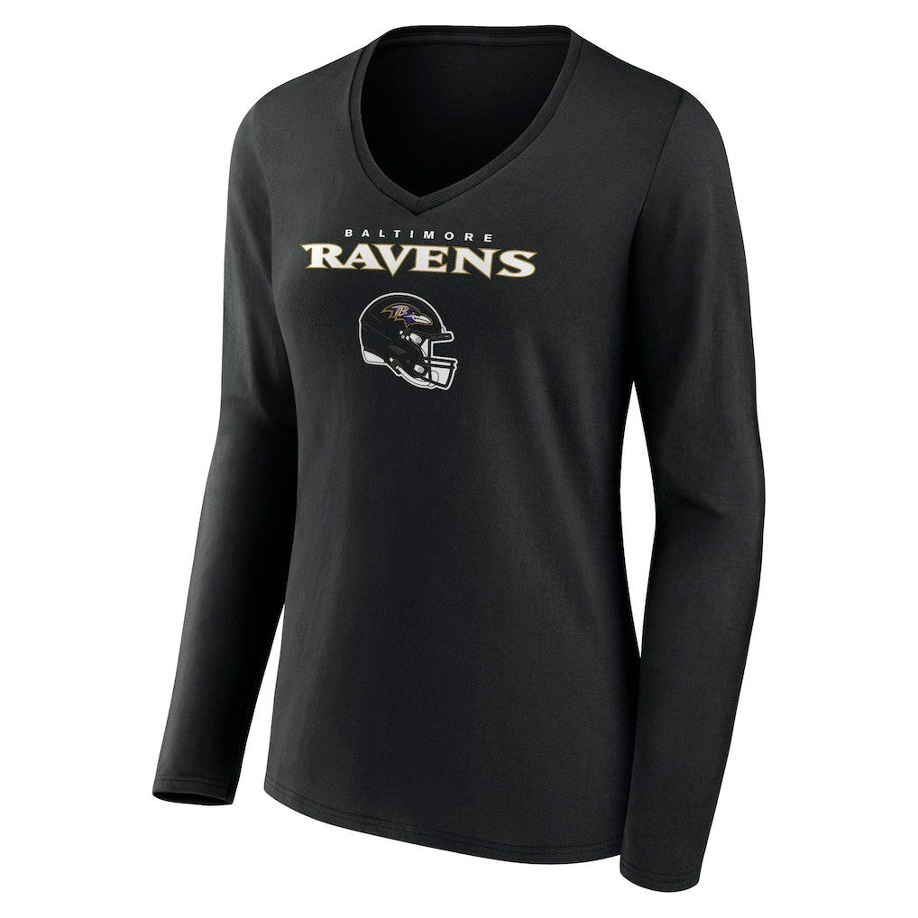 Zay Flowers Baltimore Ravens Women's Team Wordmark Player Name & Number Long Sleeve V-Neck T-Shirt - Black discount