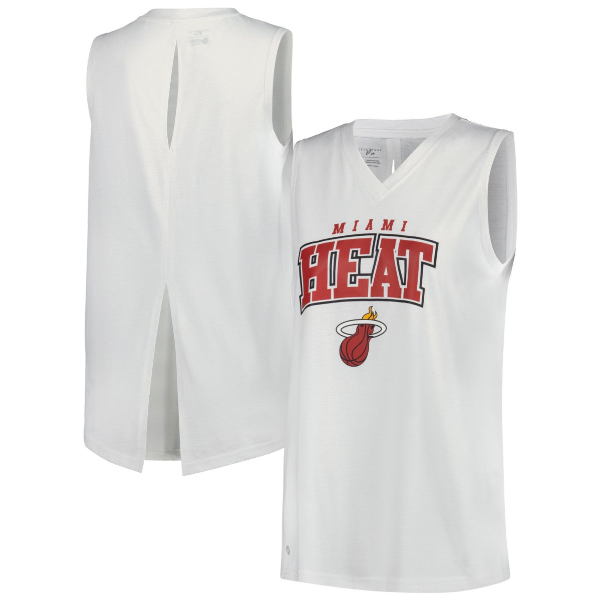 Miami Heat Levelwear Women's Paisley Peekaboo Tank Top - White cheap