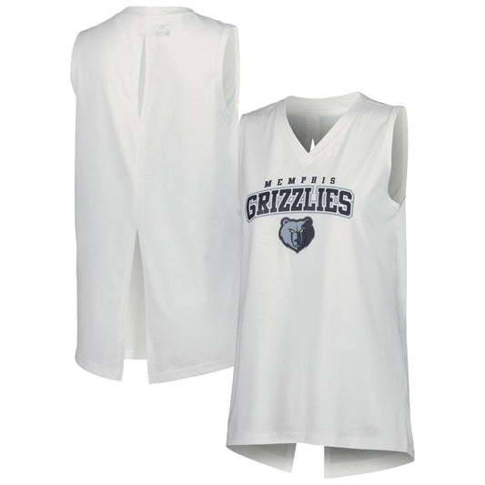 Memphis Grizzlies Levelwear Women's Paisley Peekaboo Tank Top - White shop