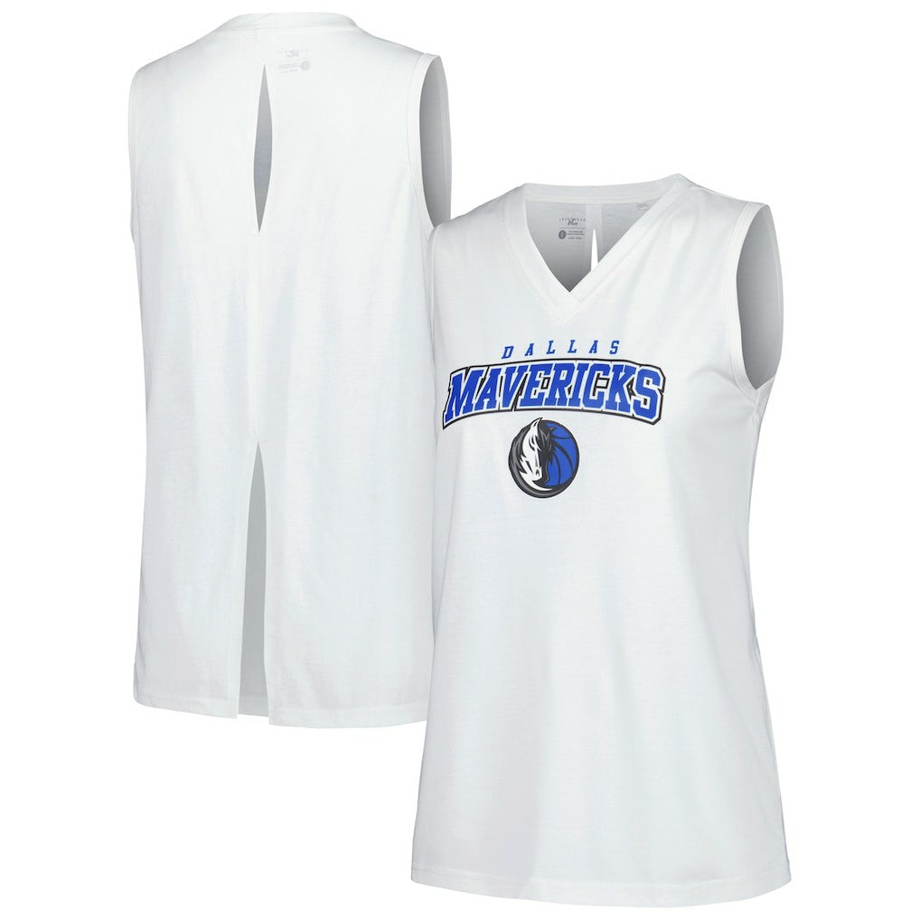 Dallas Mavericks Levelwear Women's Paisley Peekaboo Tank Top sale - White shop