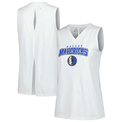 Dallas Mavericks Levelwear Women's Paisley Peekaboo Tank Top sale - White shop