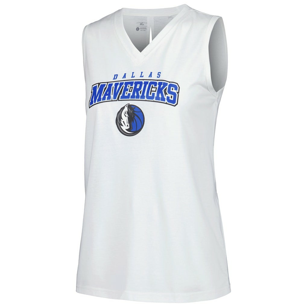 Dallas Mavericks Levelwear Women's Paisley Peekaboo Tank Top sale - White shop