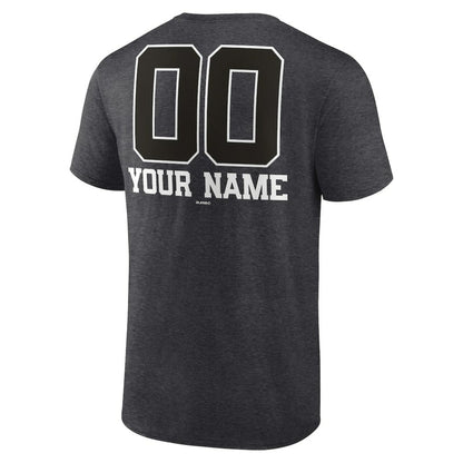 Seattle Mariners Personalized Monochrome Name & Number T-Shirt - Charcoal