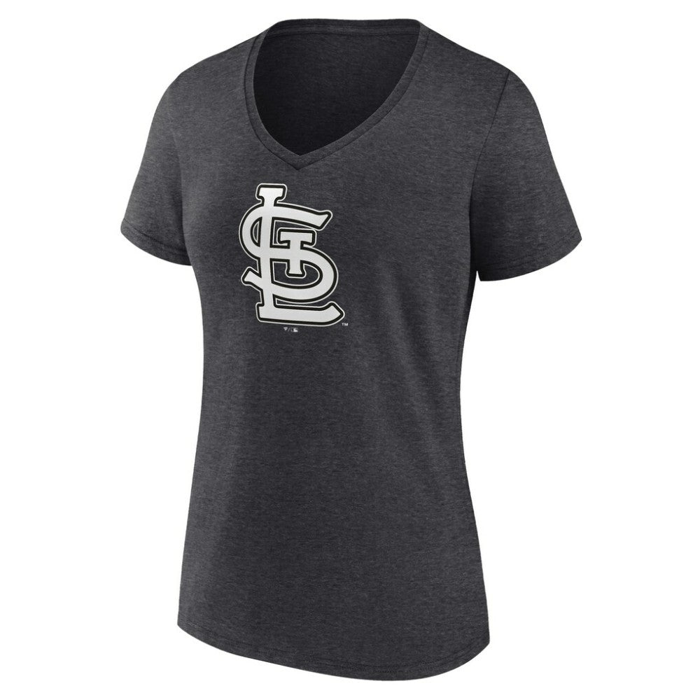 St. Louis Cardinals Women's Personalized Monochrome Name & Number V-Neck T-Shirt - Charcoal