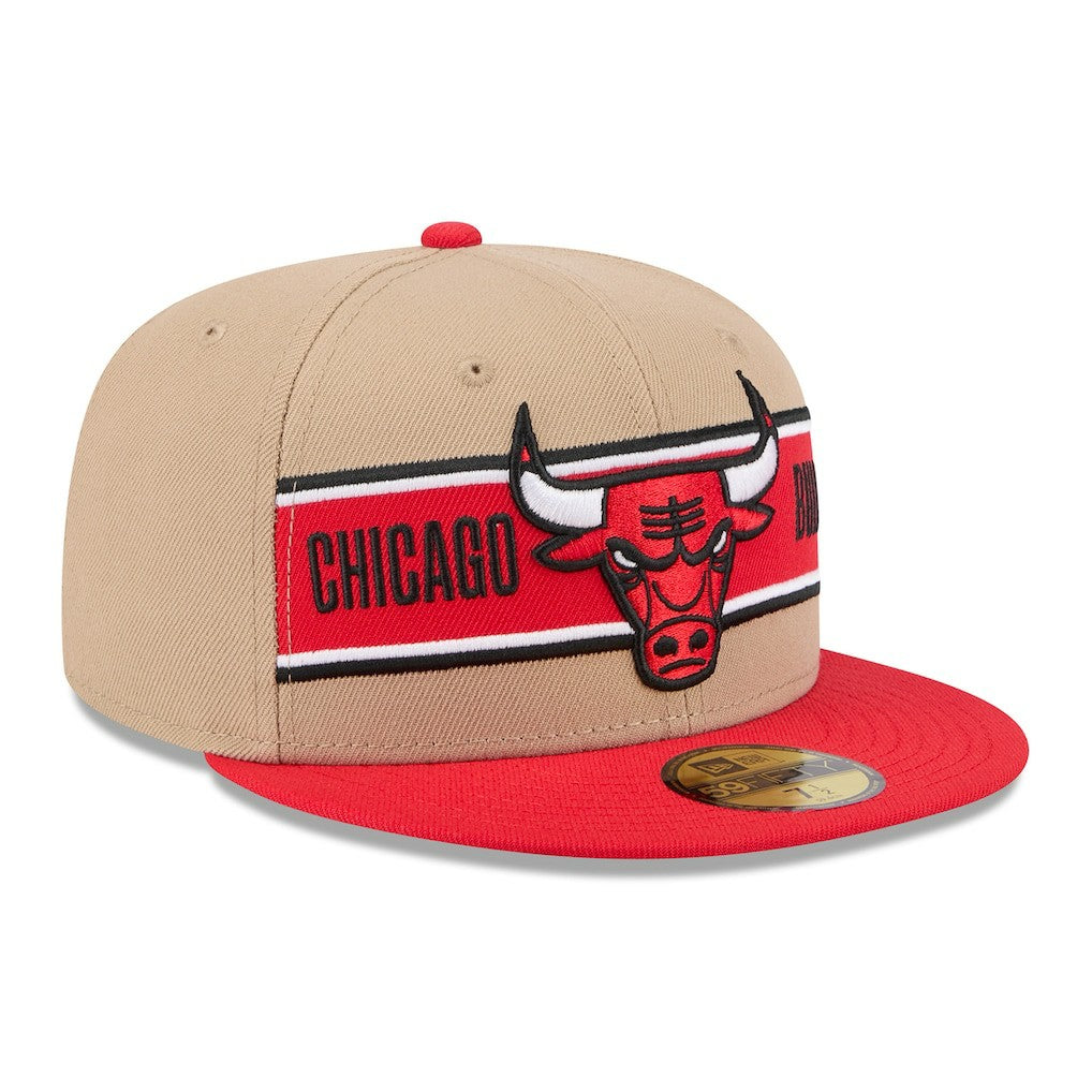 Chicago Bulls 2024 NBA Draft 59FIFTY Fitted Hat - Tan/Red | New Era for sale