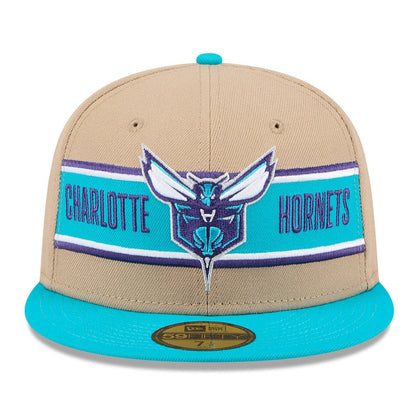 Charlotte Hornets 2024 NBA Draft 59FIFTY Fitted Hat - Tan/Teal | New Era cheap