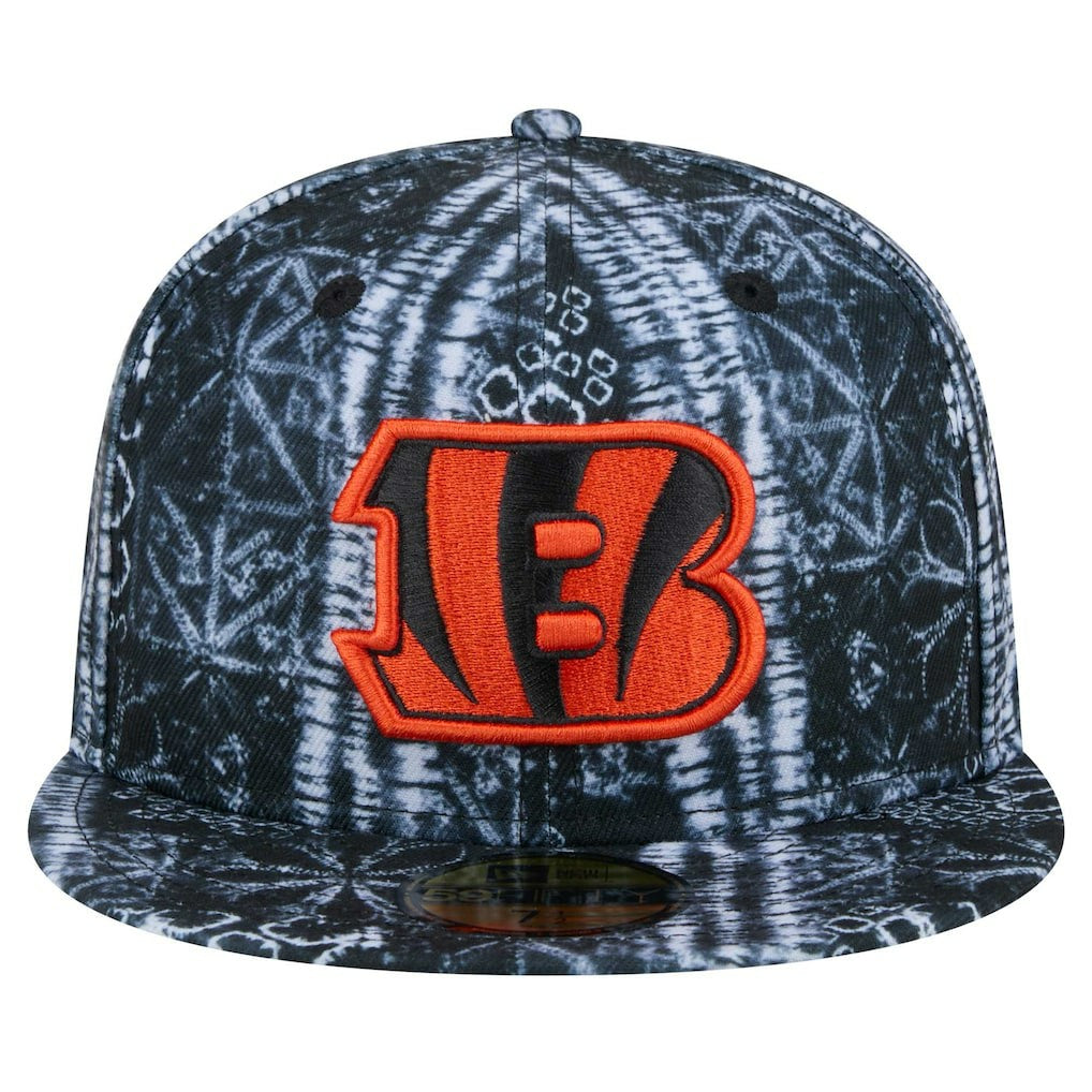 Cincinnati Bengals New Era Shibori 59FIFTY Fitted Hat - Black cheap