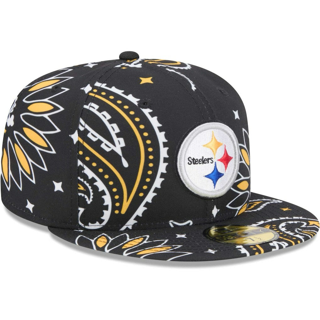 Pittsburgh Steelers New Era Paisley 59FIFTY Fitted Hat - Black sale