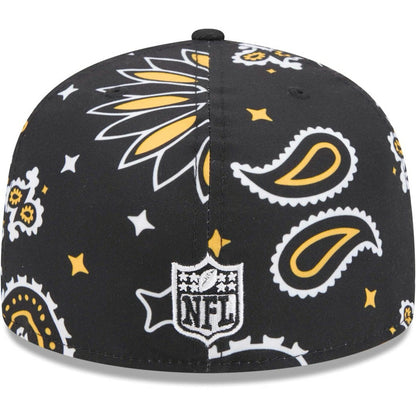Pittsburgh Steelers New Era Paisley 59FIFTY Fitted Hat - Black sale