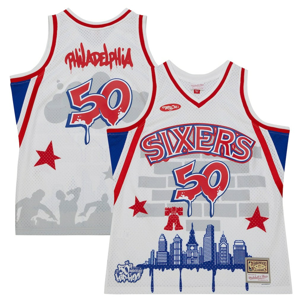 Philadelphia 76ers x Tats Cru Hardwood Classics Fashion Jersey sale - White | Mitchell & Ness shop