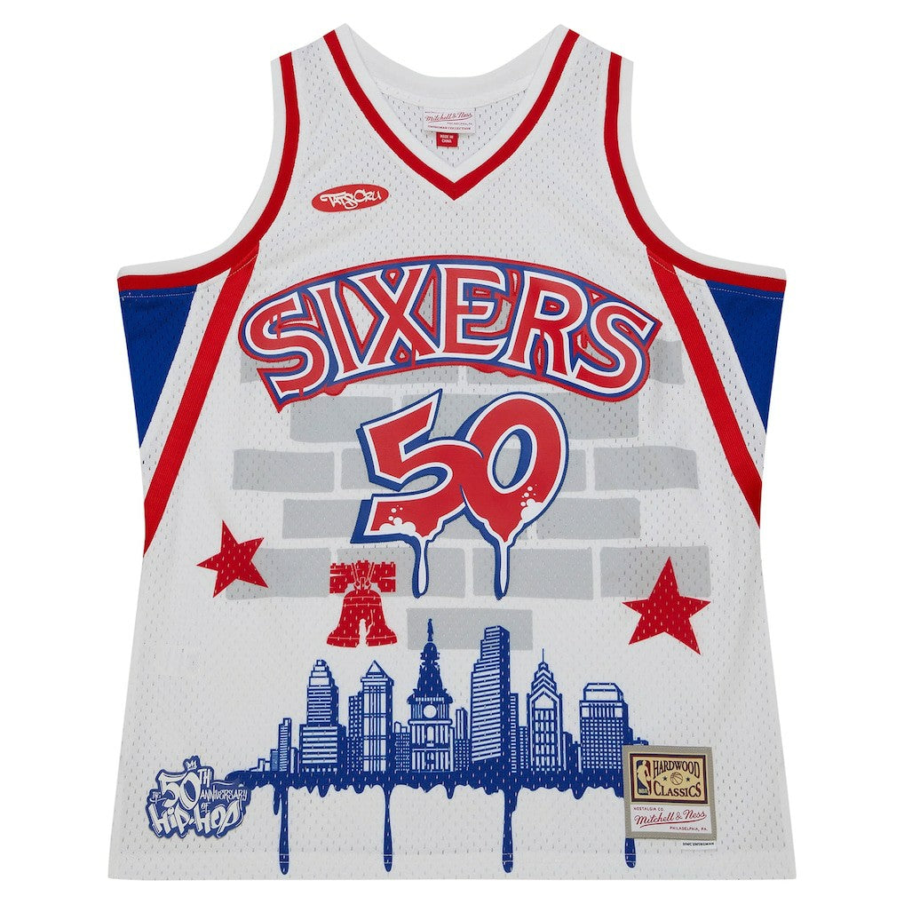 Philadelphia 76ers x Tats Cru Hardwood Classics Fashion Jersey sale - White | Mitchell & Ness shop