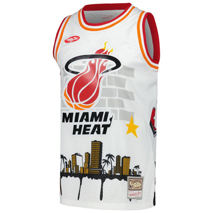 Miami Heat x Tats Cru Hardwood Classics Fashion Jersey - White | Mitchell & Ness shop