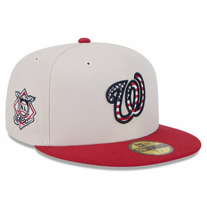 Washington Nationals 2024 Fourth of July 59FIFTY Fitted Hat - Khaki/Red | New Era