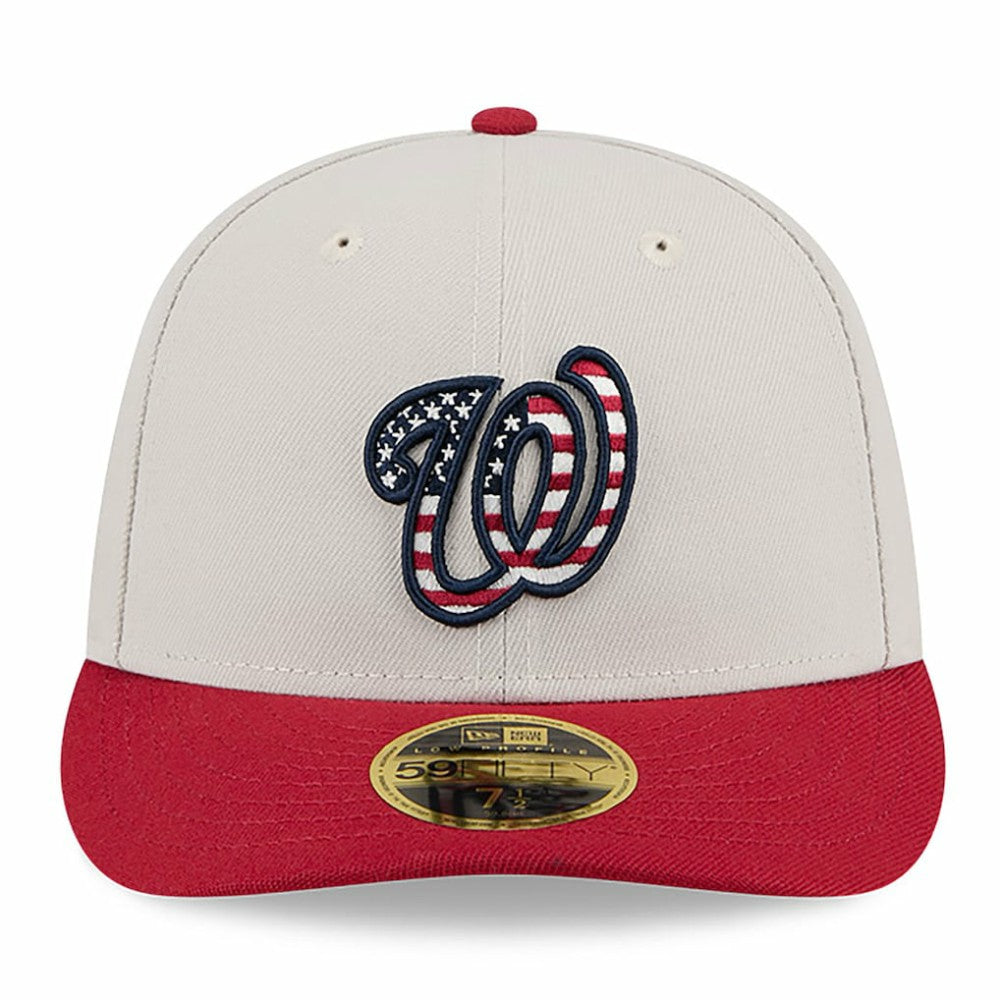 Washington Nationals 2024 Fourth of July Low Profile 59FIFTY Fitted Hat - Khaki/Red | New Era