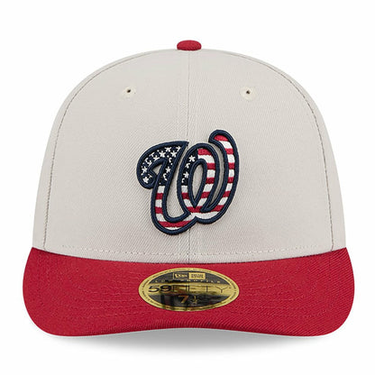 Washington Nationals 2024 Fourth of July Low Profile 59FIFTY Fitted Hat - Khaki/Red | New Era
