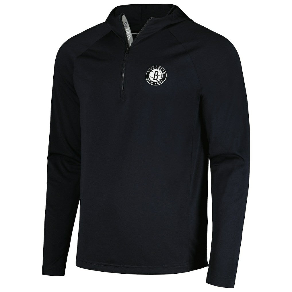 Brooklyn Nets Levelwear Zander Hoodie Raglan Quarter-Zip Top - Black online