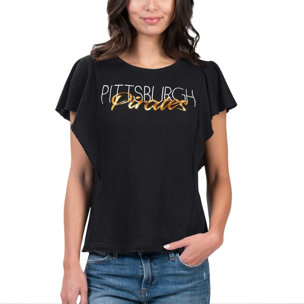 Pittsburgh Pirates G-III 4Her by Carl Banks Women's Crowd Wave T-Shirt - Black