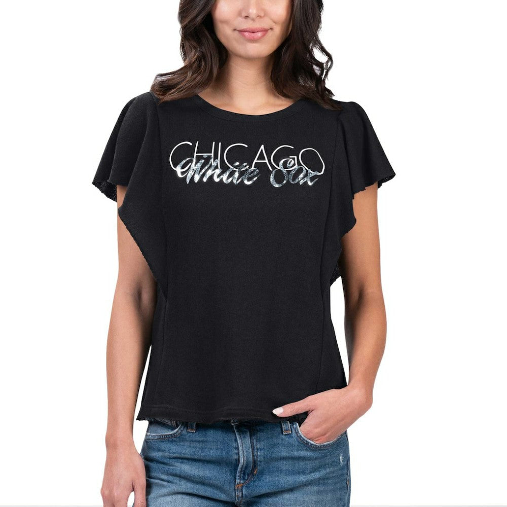 Chicago White Sox G-III 4Her by Carl Banks Women's Crowd Wave T-Shirt - Black