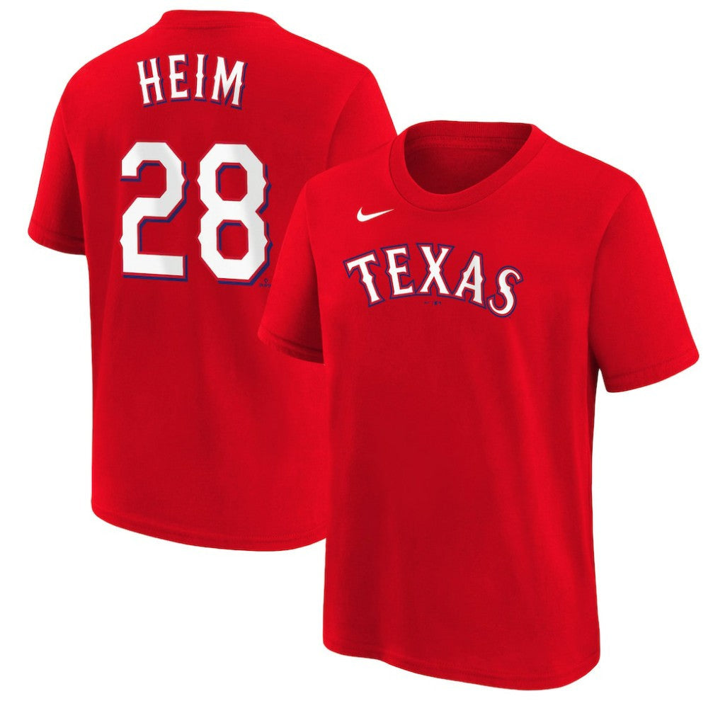 Jonah Heim Texas Rangers Youth Name & Number T-Shirt - Red | Nike