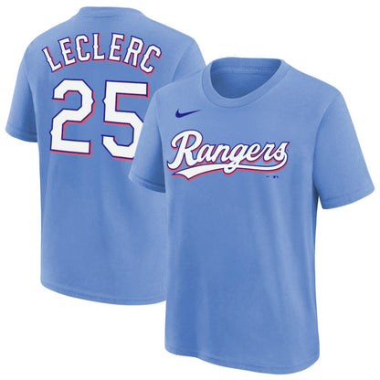 Jose Leclerc Texas Rangers Youth Name & Number T-Shirt - Light Blue | Nike