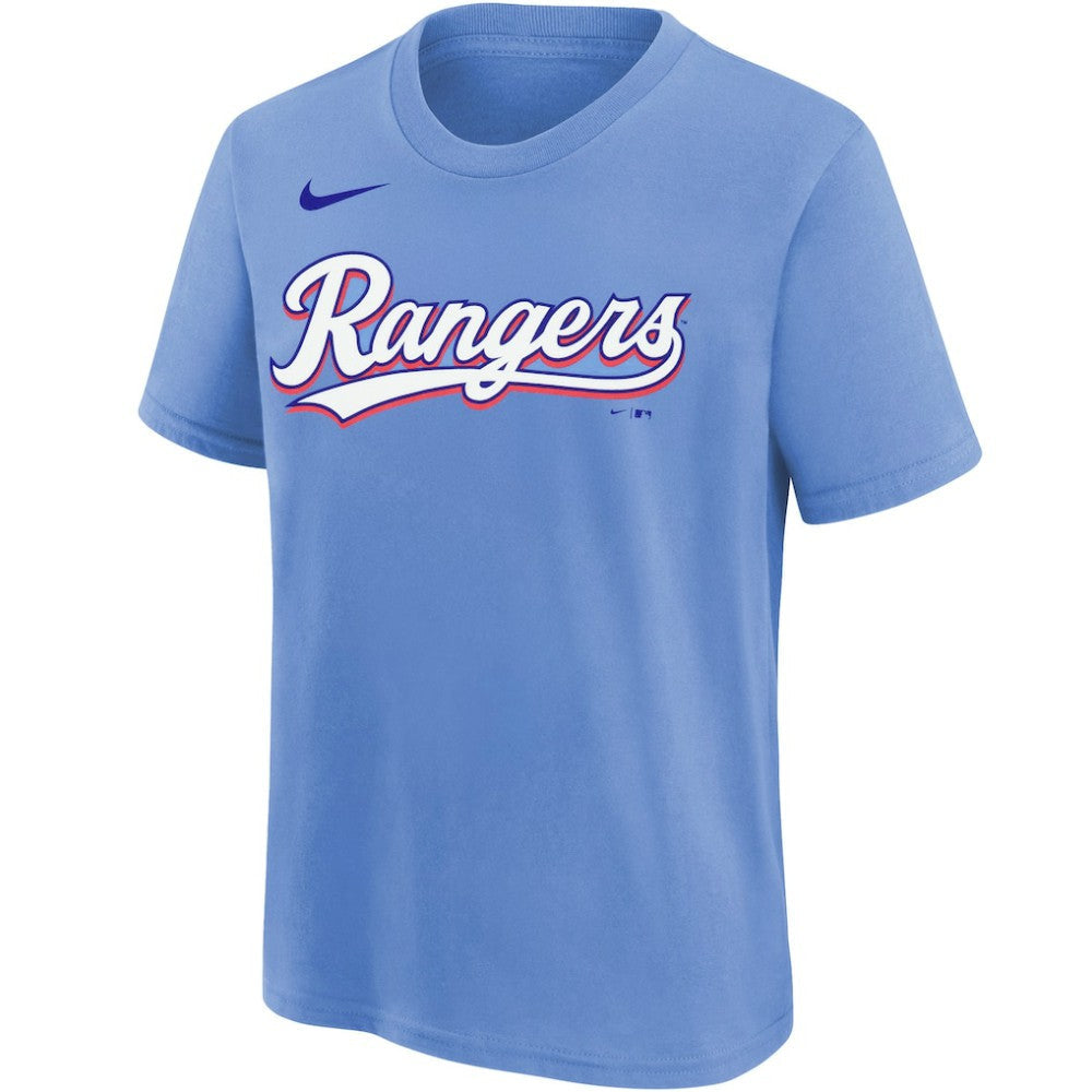 Jose Leclerc Texas Rangers Youth Name & Number T-Shirt - Light Blue | Nike