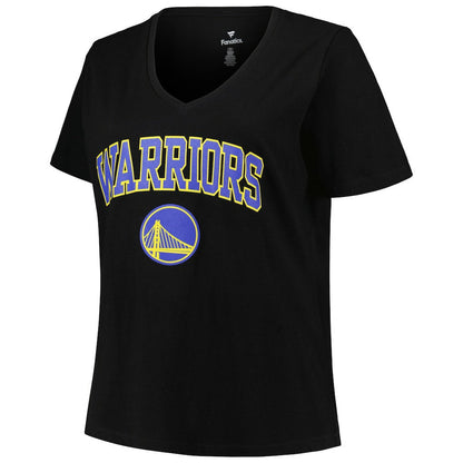 Golden State Warriors Profile Women's Plus Size Arch Over Logo V-Neck T-Shirt sale - Black on sale