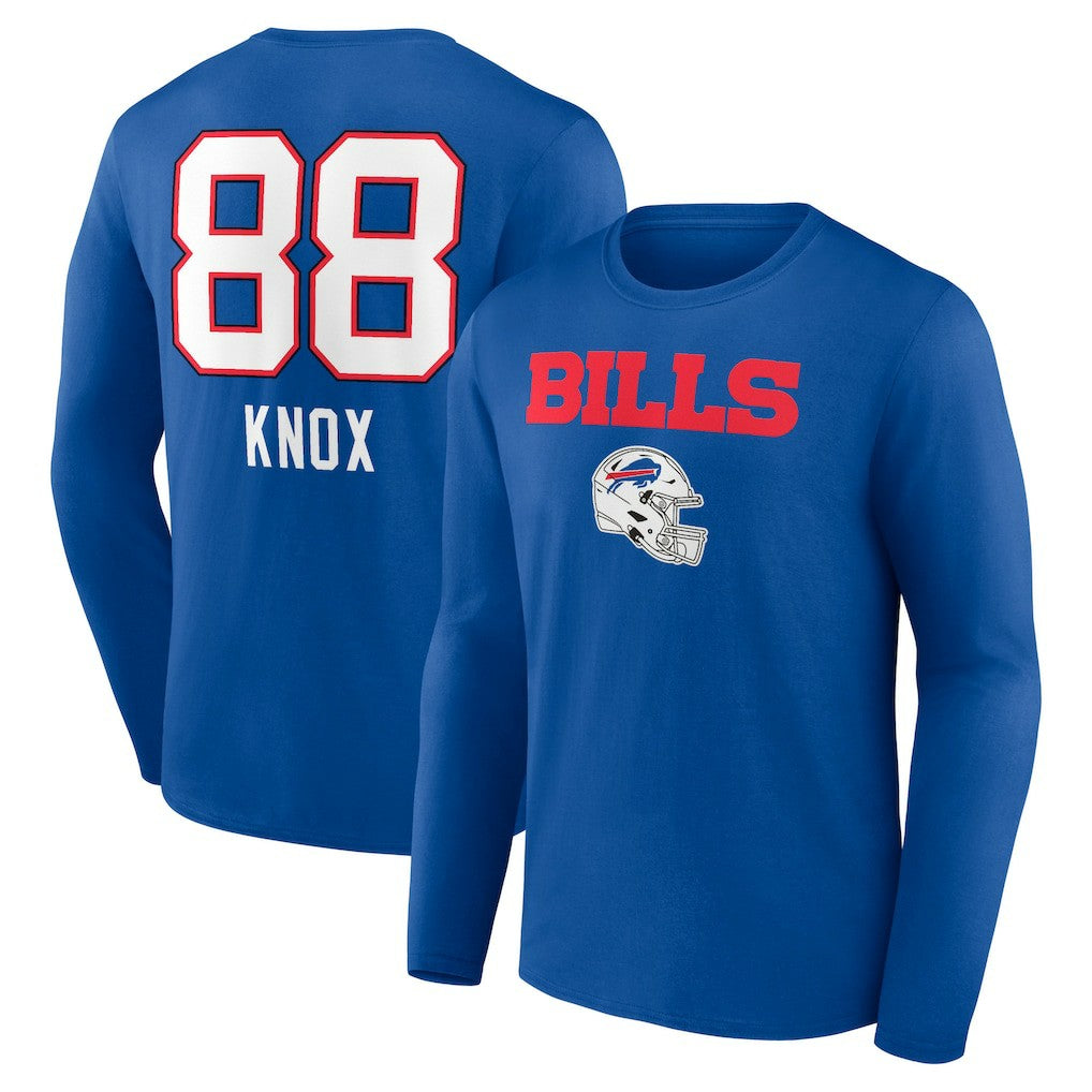 Dawson Knox Buffalo Bills Team Wordmark Player Name & Number Long Sleeve T-Shirt - Royal for sale