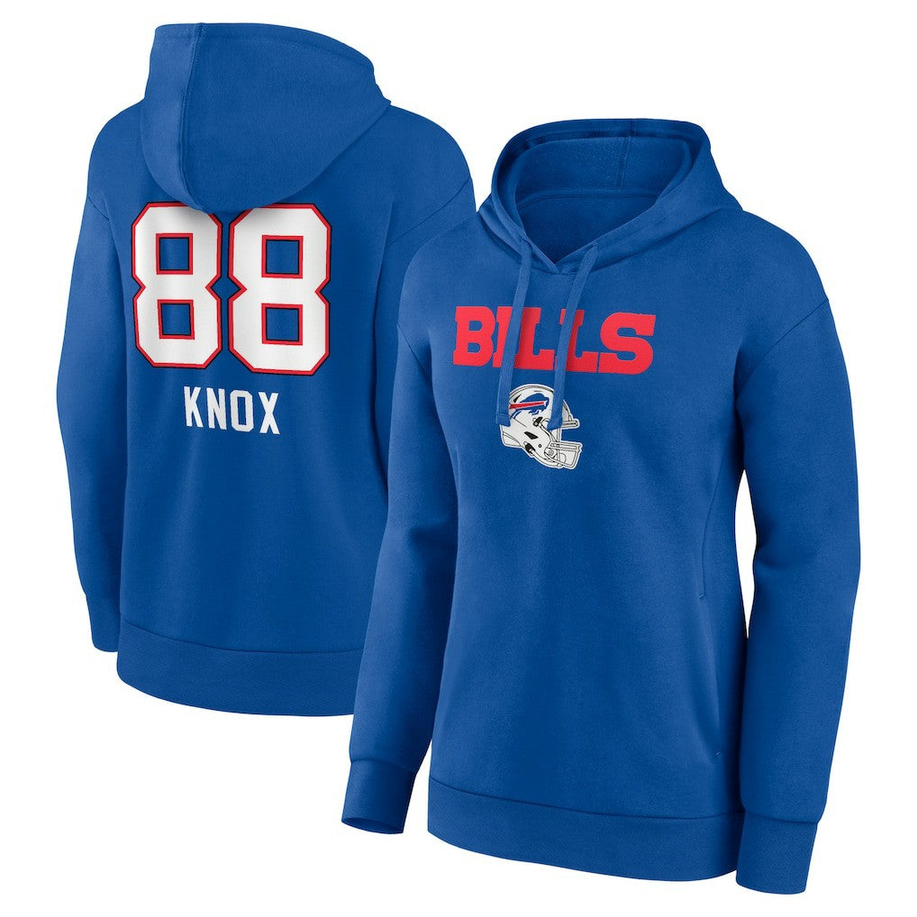 Dawson Knox Buffalo Bills Women's Team Wordmark Player Name & Number Pullover Hoodie - Royal for sale